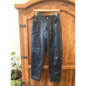 Vintage Black High Rise Leather Pants